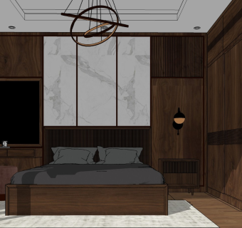 精品卧室模型家具模型 (19)